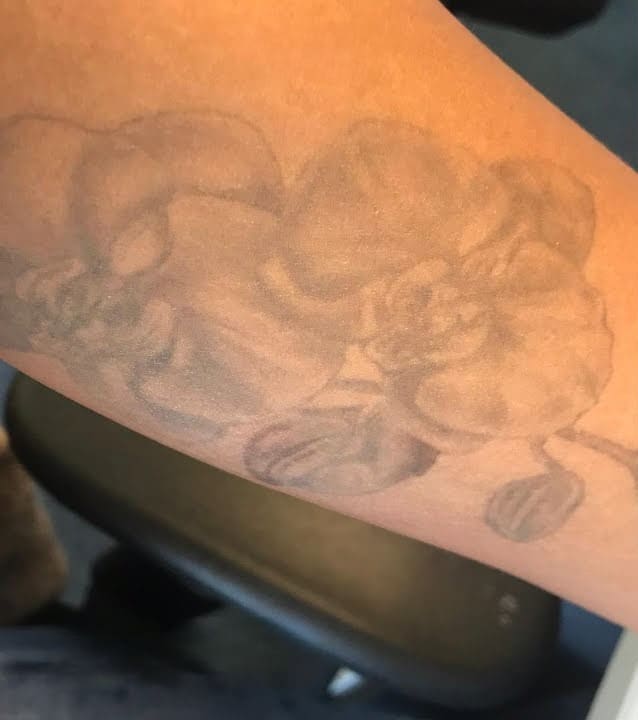 Before - Black / grey ink removal