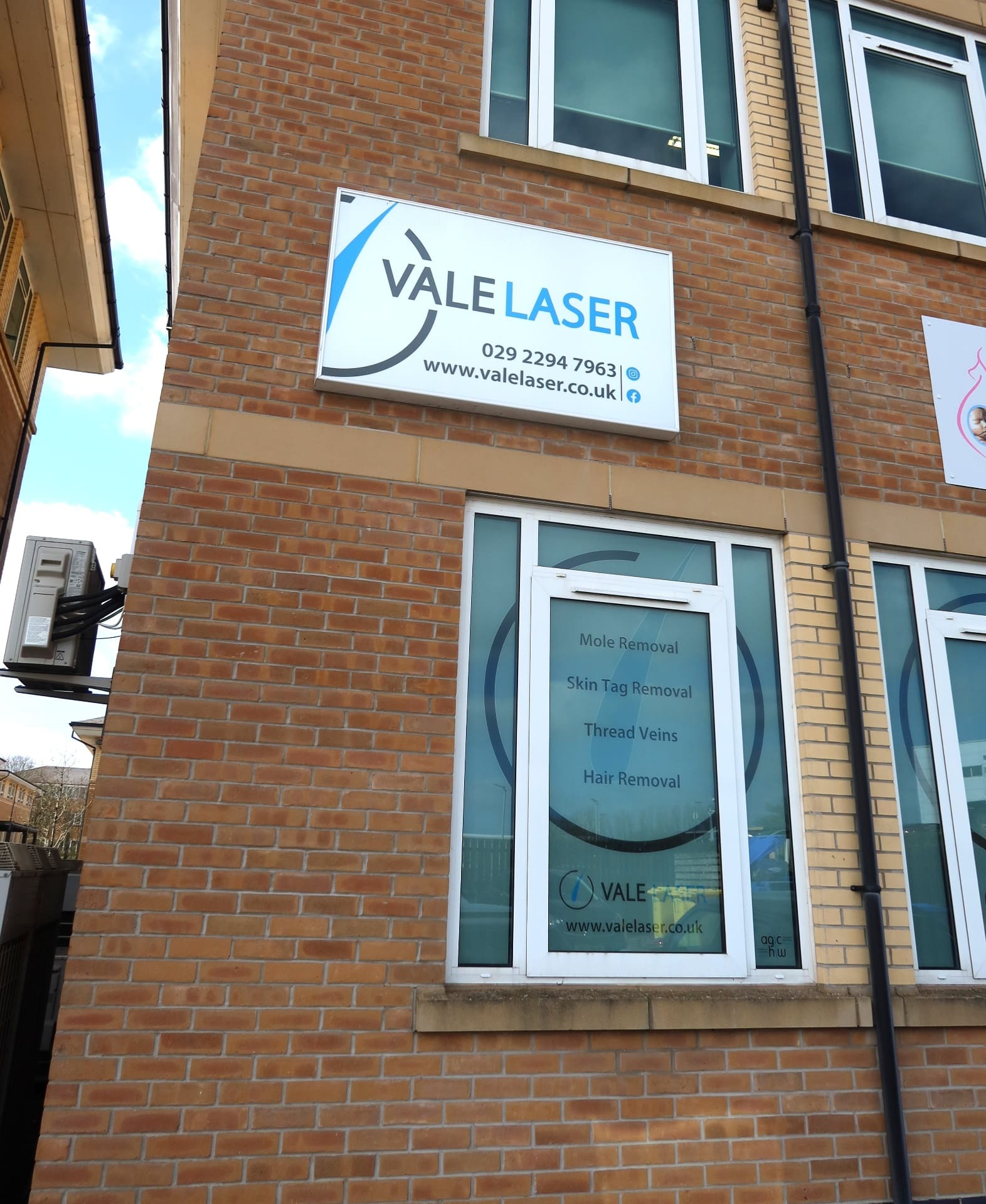 Vale Laser exterior signage at Cardiff Gate
