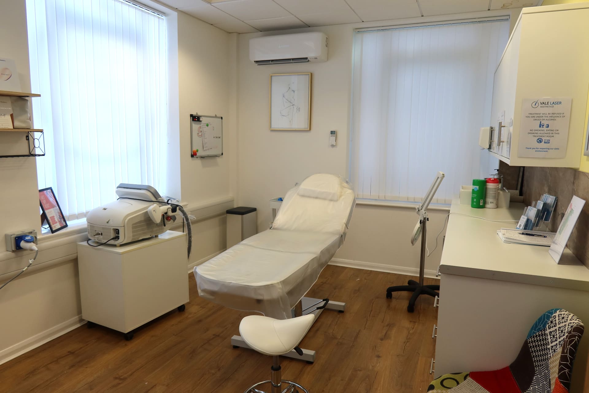 Treatment room at Vale Laser Cardiff Gate
