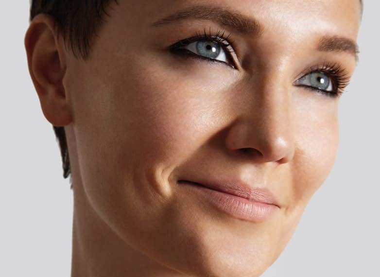 Mature client considering dermal filler treatment