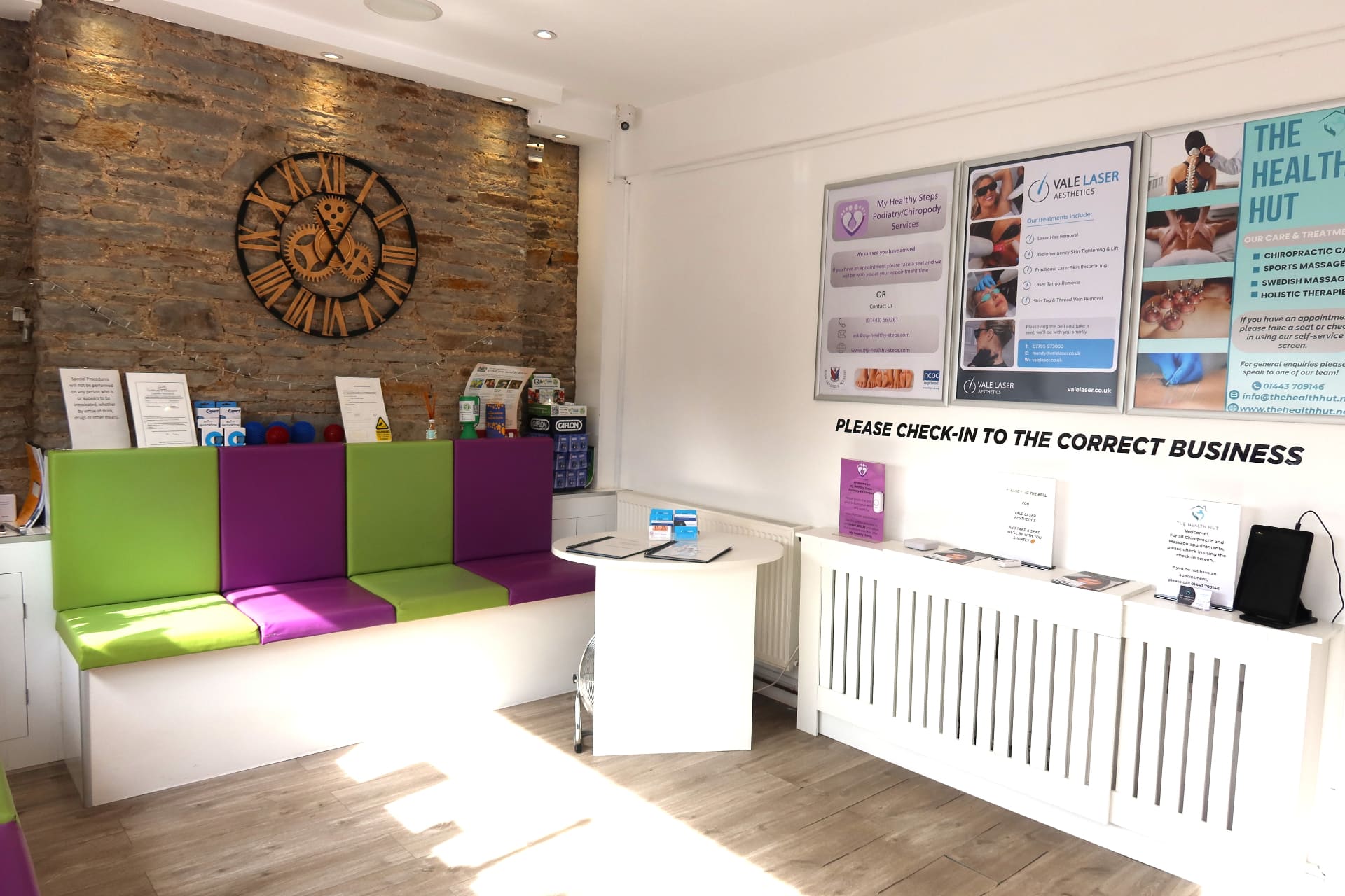 Welcoming reception area at Vale Laser Pontyclun